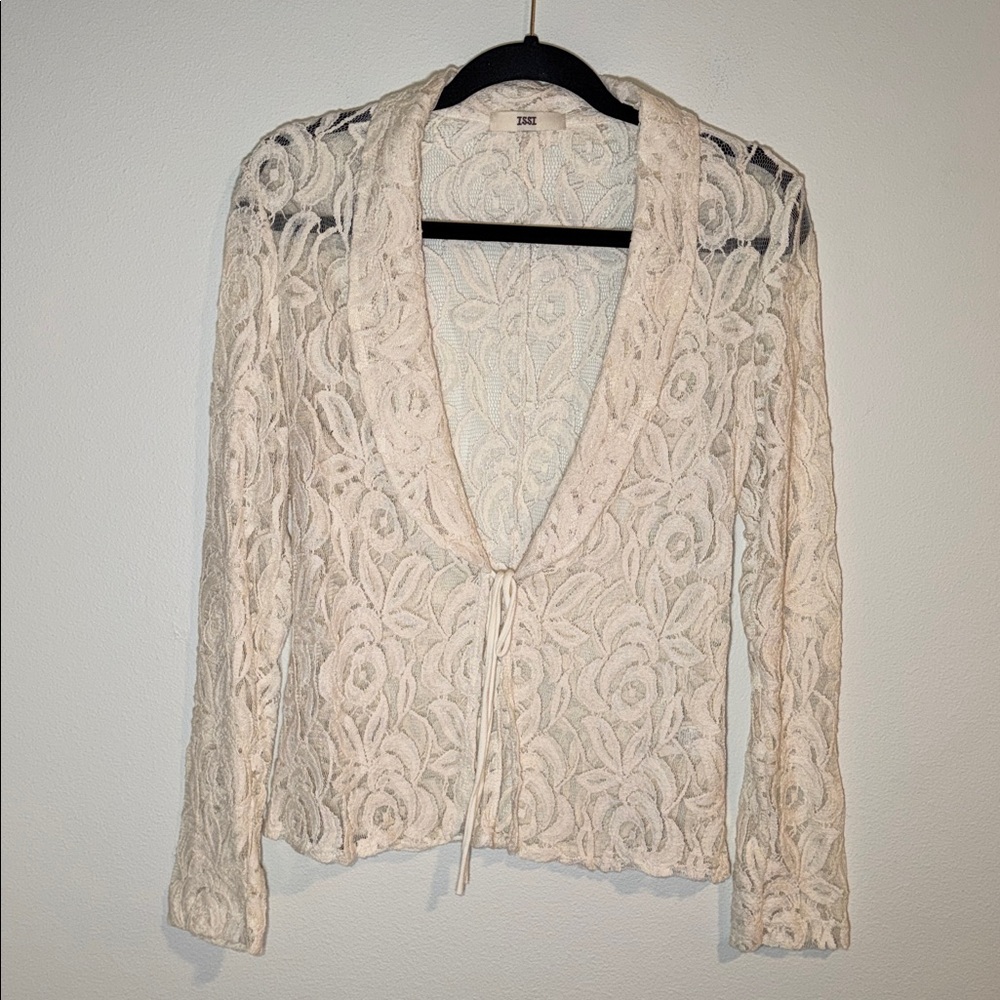 Y2K ISSI Whimsical Lace Boho Fairy Grunge Cardigan Top